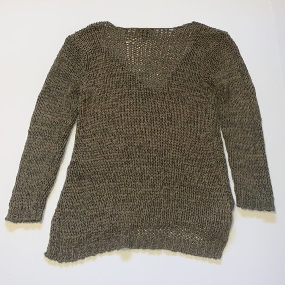 H&M Green Loose Chunky Knit Sweater - Women’s Size Small - Picture 3 of 8